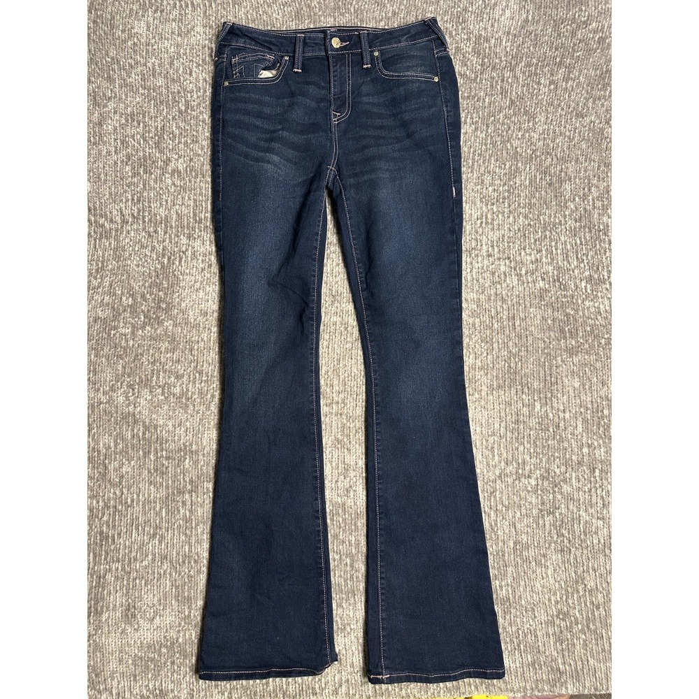 True Religion Becca Mid Rise Bootcut Jeans Womens Size 28 Blue Cotton Denim